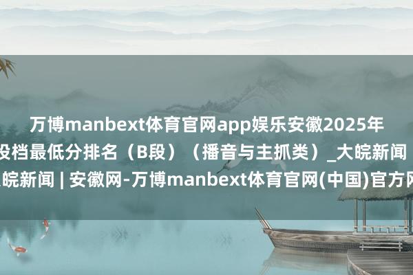 万博manbext体育官网app娱乐安徽2025年艺术类第二批（本科）投档最低分排名（B段）（播音与主抓类）_大皖新闻 | 安徽网-万博manbext体育官网(中国)官方网站登录入口