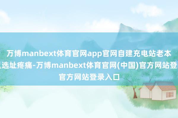 万博manbext体育官网app官网自建充电站老本不菲且选址疼痛-万博manbext体育官网(中国)官方网站登录入口